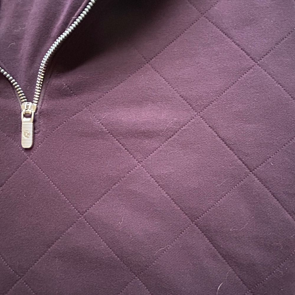 Lululemon Forever Warm Pullover Black Cherry Quilted Half Zip Size 10 NWT - Picture 4 of 13